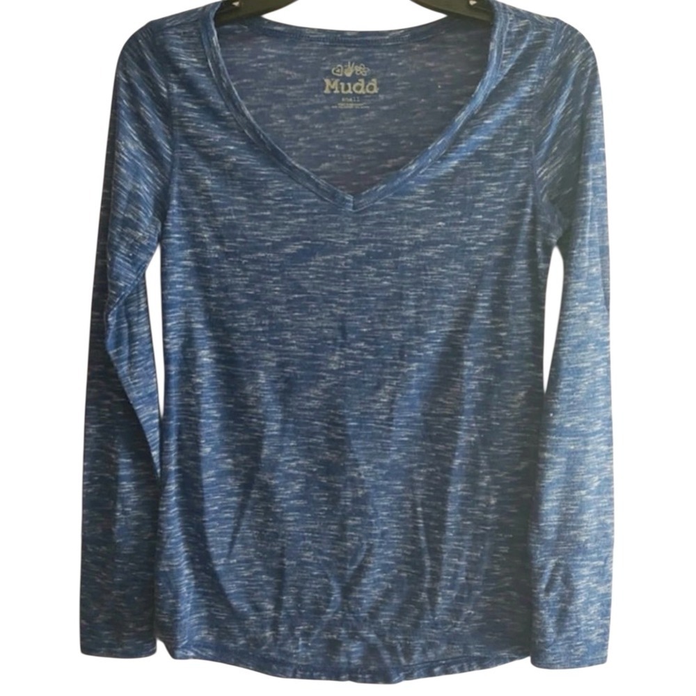 Mudd Women's Heathered Blueā Long Sleeve Tee